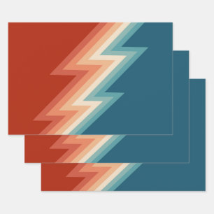Retro style chevron pattern wrapping paper sheet