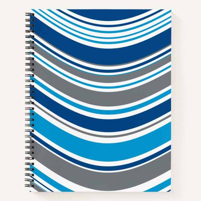 Retro style colours Waves  Notebook (Front)