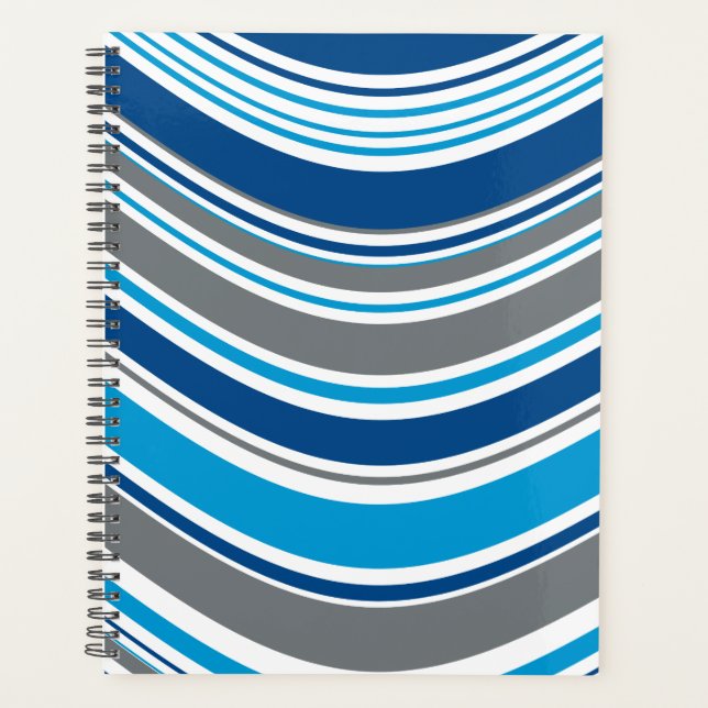 Retro style colours Waves  Planner (Front)