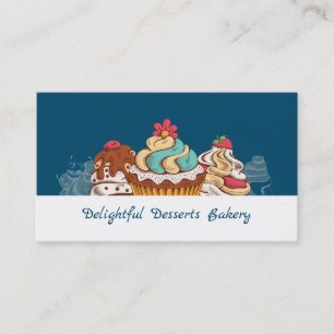 Retro Style Cupcakes Sweet Dessert Bakery Business Card