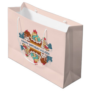 Retro Style Cupcakes Sweet Dessert Birthday Large Gift Bag