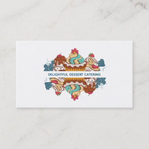 Retro Style Cupcakes Sweet Dessert Business Card