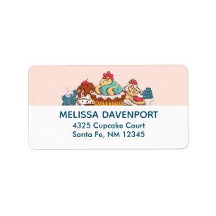 Retro Style Cupcakes Sweet Dessert Label