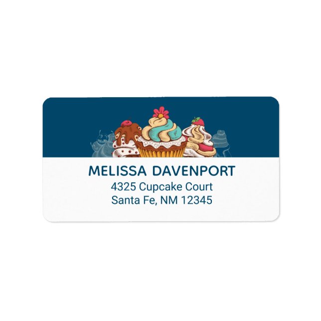 Retro Style Cupcakes Sweet Dessert Label (Front)