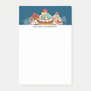 Retro Style Cupcakes Sweet Dessert Post-it Notes