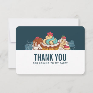 Retro Style Cupcakes Sweet Treats Thank You Card