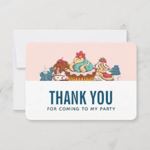 Retro Style Cupcakes Sweet Treats Thank You Card