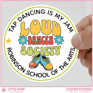 Retro Style Customizable Tap Dance Studio Classic Round Sticker