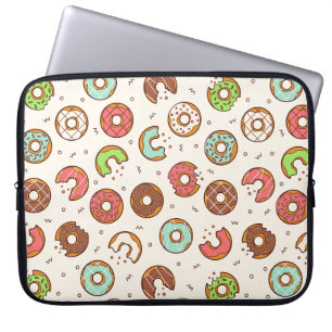 Retro Style Cute Colorful Donut Pattern Laptop Sleeve