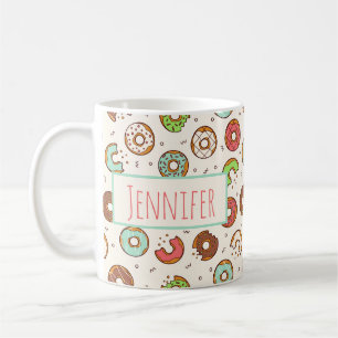 Retro Style Cute Colourful Doughnut Pattern Coffee Mug