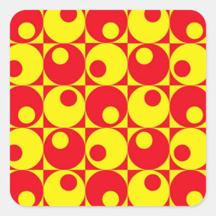 Retro style design square sticker