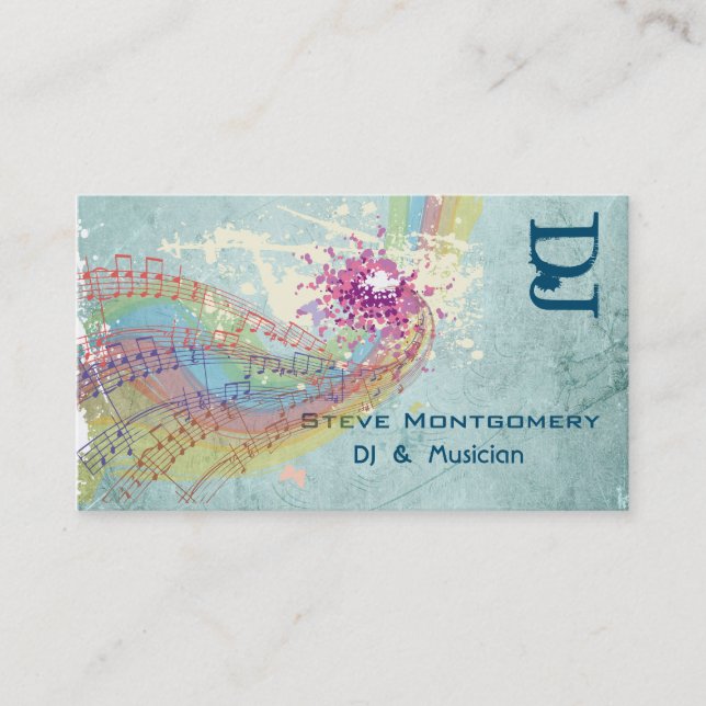 Retro Style Dj and Musician Business Card (Front)