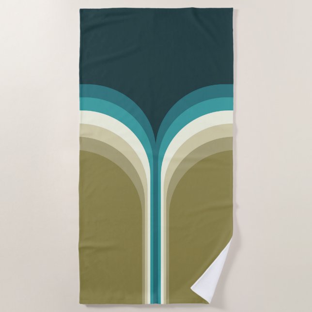 Retro style double arch decoration beach towel (Front)