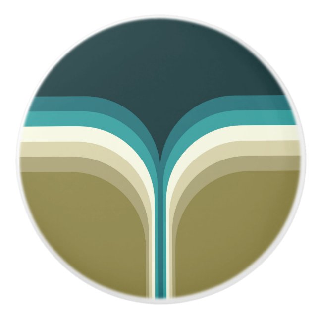 Retro style double arch decoration ceramic knob (Front)