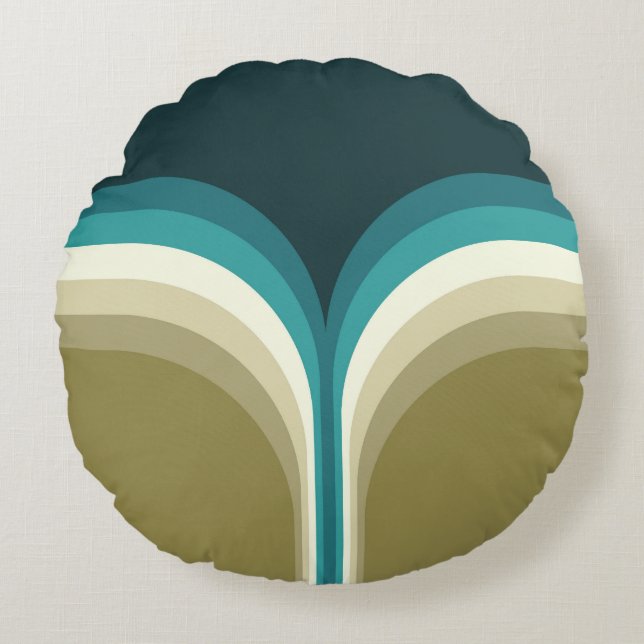 Retro style double arch decoration round cushion (Front)