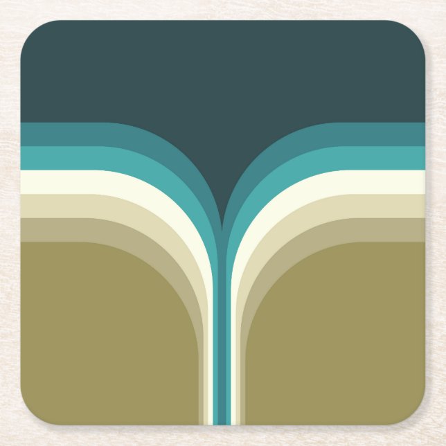 Retro style double arch decoration square paper coaster (Front)