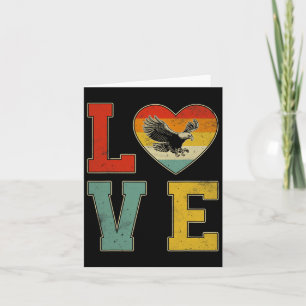 Retro Style Eagle With Heart Graphic Valentines Da Card