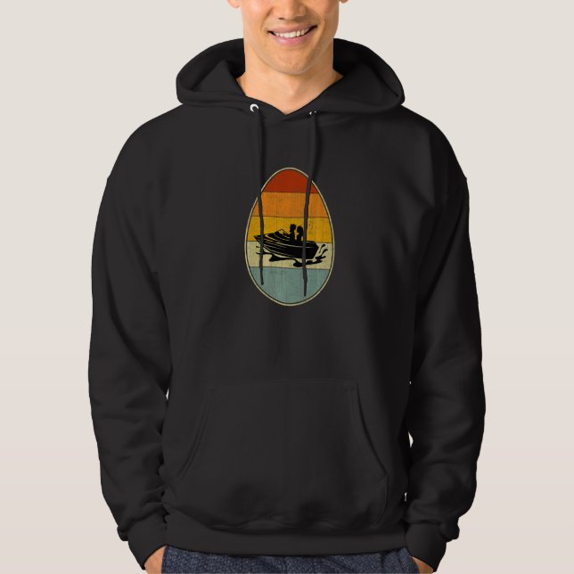 Retro Style Easter Egg Graphic Funny Easter Day Bo Hoodie (Front)