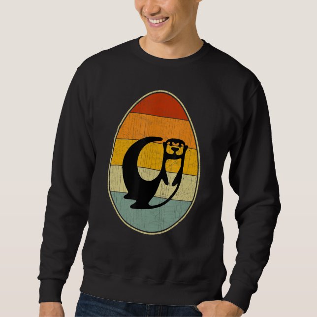 Retro Style Easter Egg Graphic Funny Easter Day Ot Sweatshirt (Front)