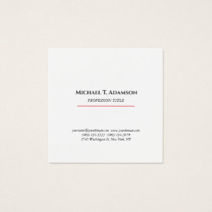 Retro Style Elegant Plain Black White Profile Card
