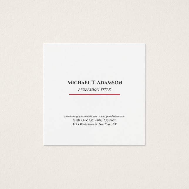 Retro Style Elegant Plain Black White Profile Card (Front)