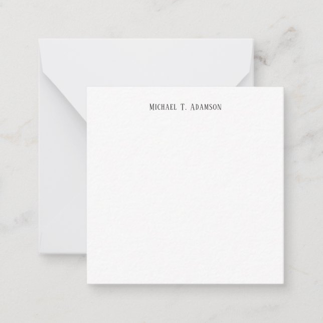 Retro Style Elegant Plain Simple Black & White Card (Front)