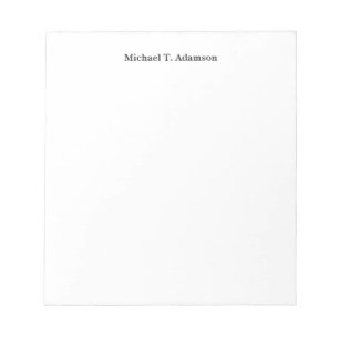 Retro Style Elegant Plain Simple Black & White Notepad