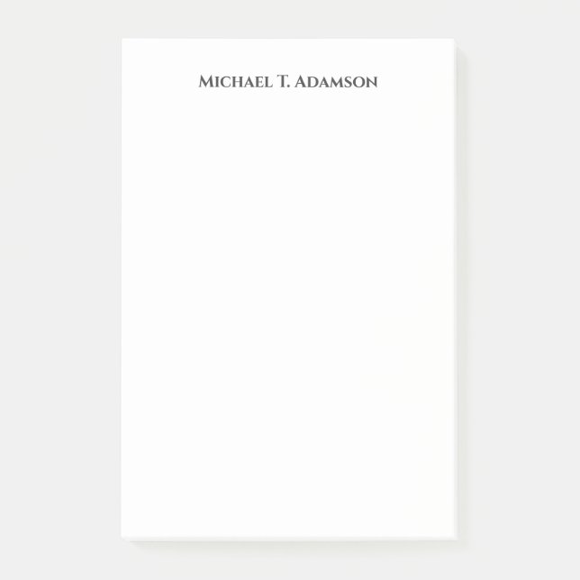 Retro Style Elegant Plain Simple Black & White Post-it Notes (Front)