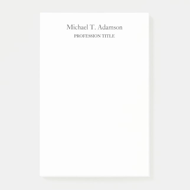 Retro Style Elegant Plain Simple Black & White Post-it Notes (Front)