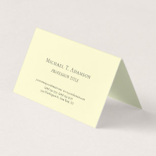 Retro Style Elegant Plain Simple Cream Color Tones Business Card