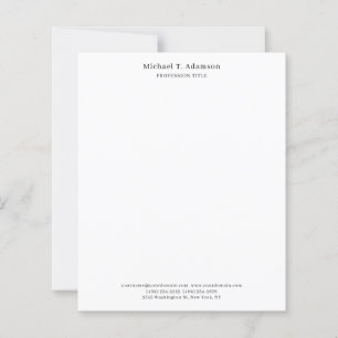 Retro Style Elegant Plain Simple White PaperSheet