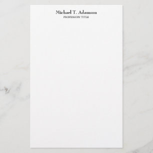 Retro Style Elegant Plain Simple White Stationery