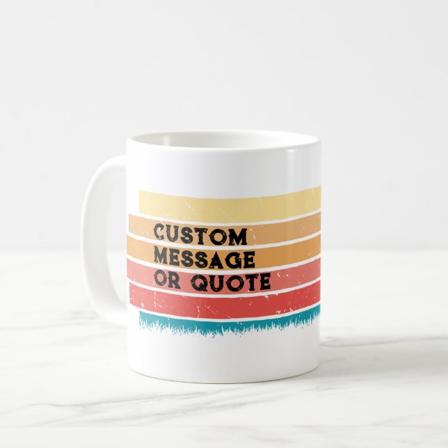 Retro Style English Bulldog Striped Dog Lover Coffee Mug (Front Left)