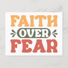Retro Style | Faith over Fear Postcard