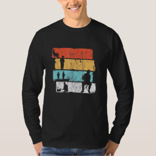 Retro Style Fishermen Fishing Rod Lucky Fishing Pa T-Shirt