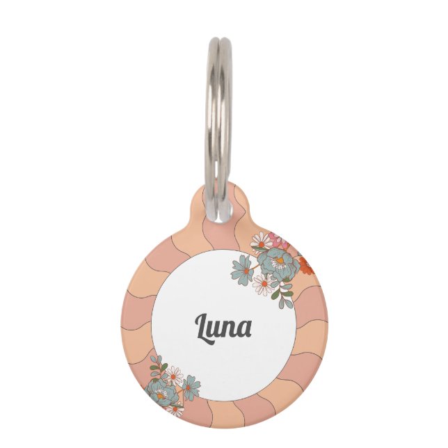 Retro Style Flover Pet Tag (Front)