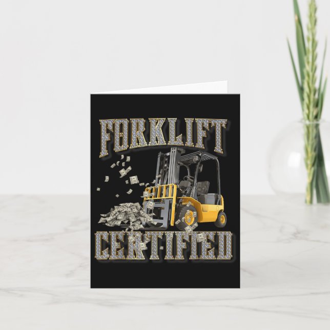 Retro Style Funny Forklift Operator Forklift Certi Card (Front)
