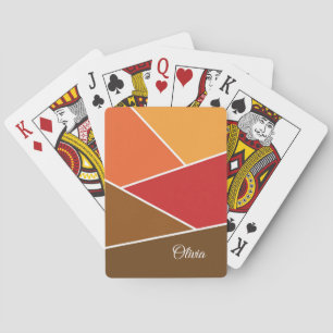 Retro style geometric design playing cards