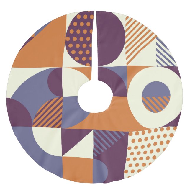 Retro Style Geometric Pattern Design Brushed Polyester Tree Skirt (Front)