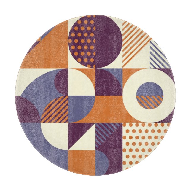 Retro Style Geometric Pattern Design Cutting Board (Front)