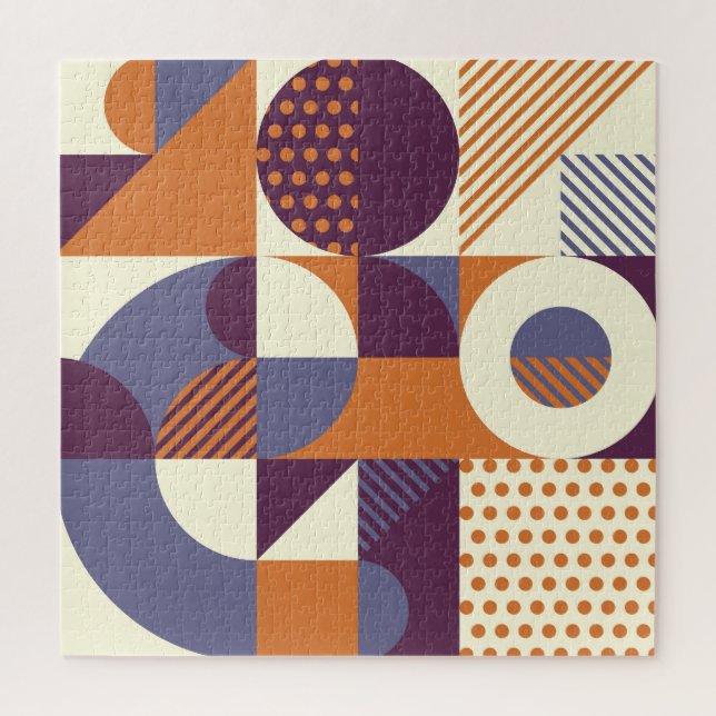 Retro Style Geometric Pattern Design Jigsaw Puzzle (Vertical)