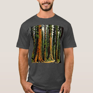 Retro Style Giant Sequoia Forest 4 T-Shirt