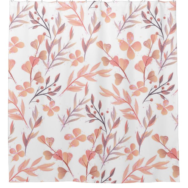 Retro style hand drawn seamless floral ornament. C Shower Curtain (Front)