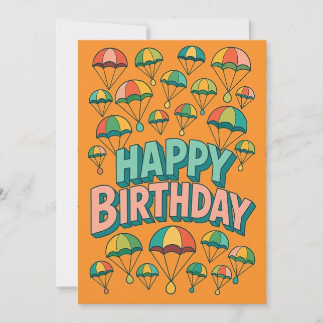 Retro Style Happy Birthday Design Birthday Card (Front)