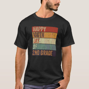 Retro Style Happy Last Day Of 2nd Grade Teacher St T-Shirt