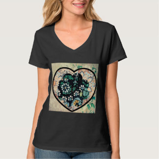 Retro Style Heart Art Inspired by Nature's Beauty  T-Shirt