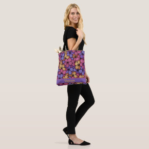 Retro Style Hippie Flowers Personalised Tote Bag