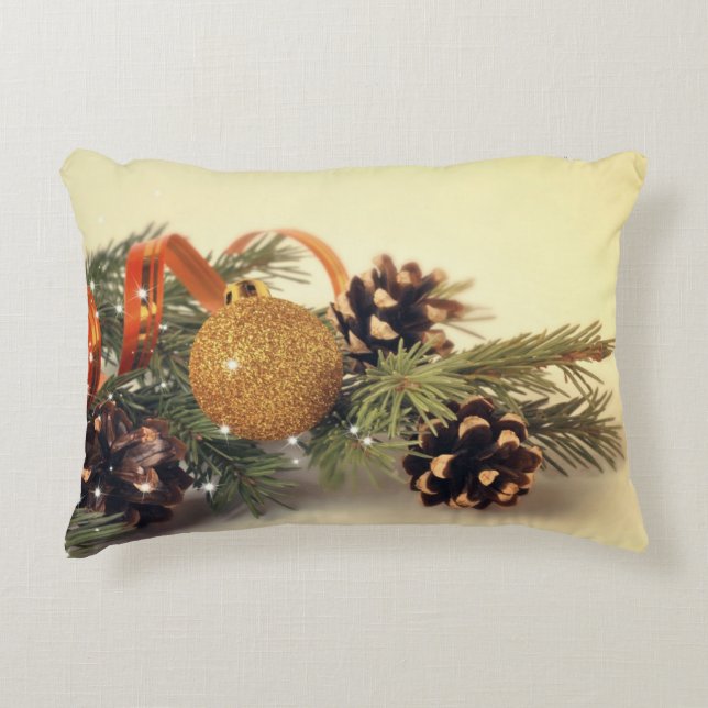 Retro Style Holiday Decorations Accent Pillow (Front)