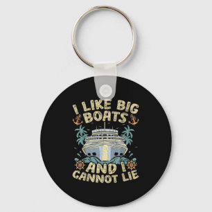 Retro Style I Like Big Boats And I Cannot Lie Crui Key Ring