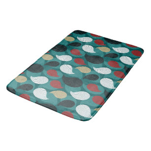 Retro Style in Attractive Swirl of Colours Bath Mat